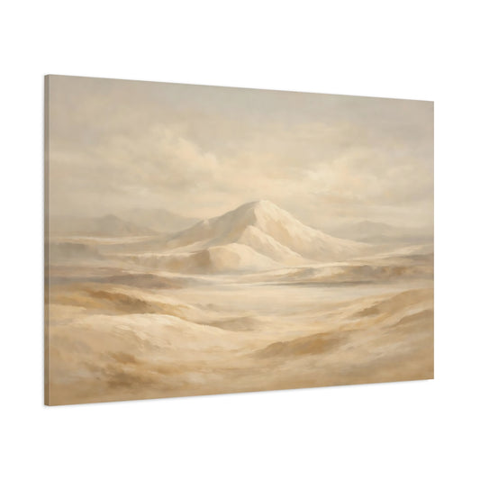 Main Mockup. Nature Desert Mountains Warm Neutral Landscape shown as stretched canvas wall art