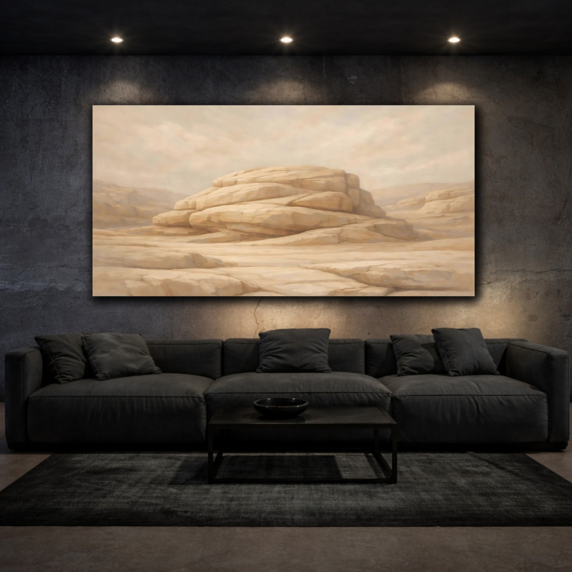Mockup 2. Nature Desert Rocks Desert Landscape shown as stretched canvas wall art