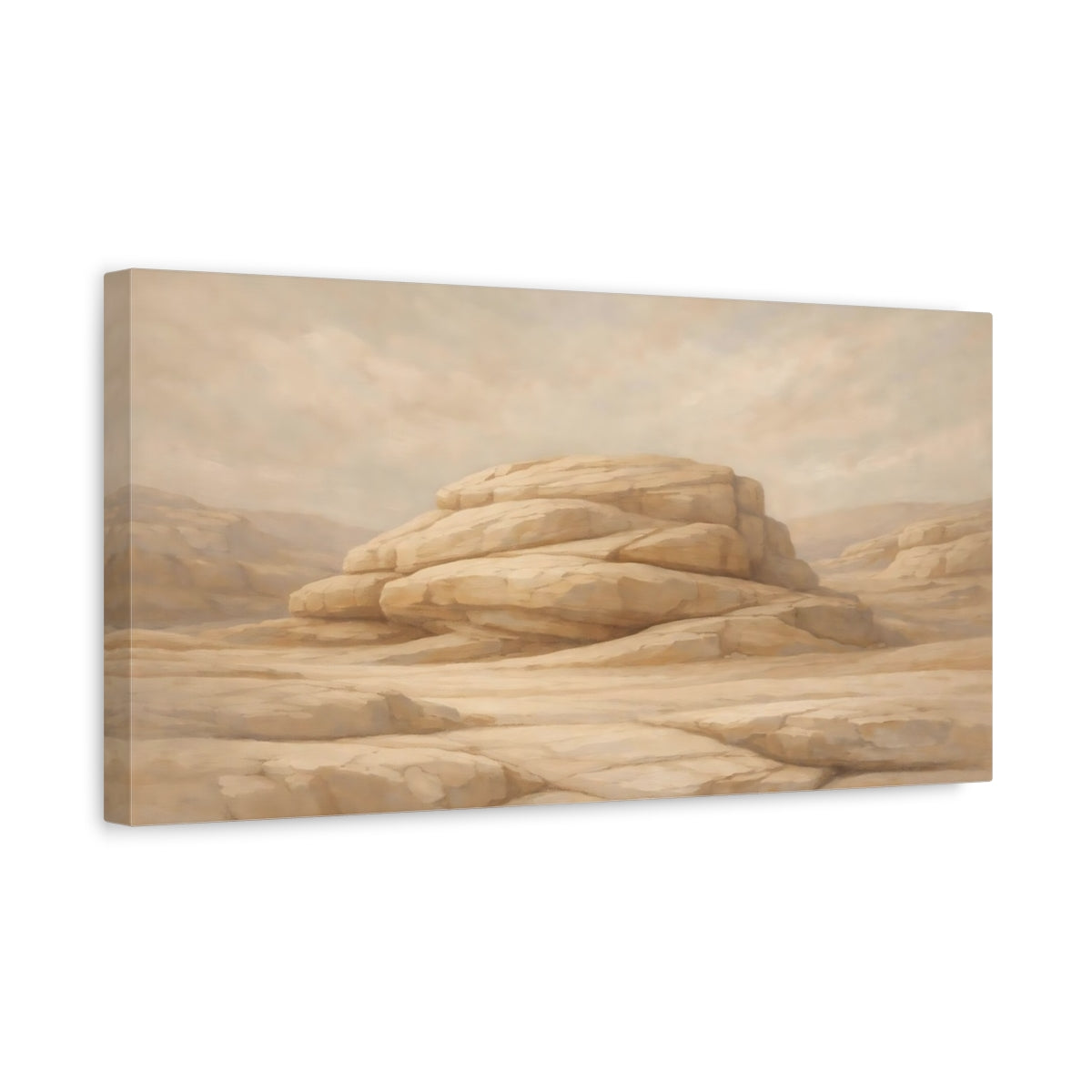 Side Mockup 3. Nature Desert Rocks Desert Landscape shown as stretched canvas wall art
