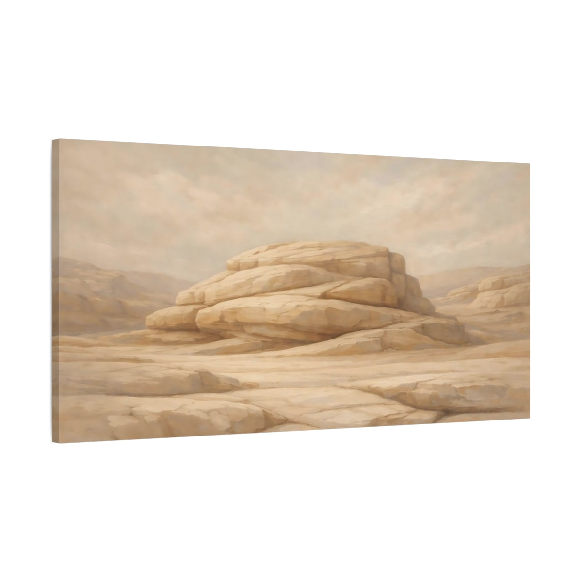 Side Mockup 1. Nature Desert Rocks Desert Landscape shown as stretched canvas wall art
