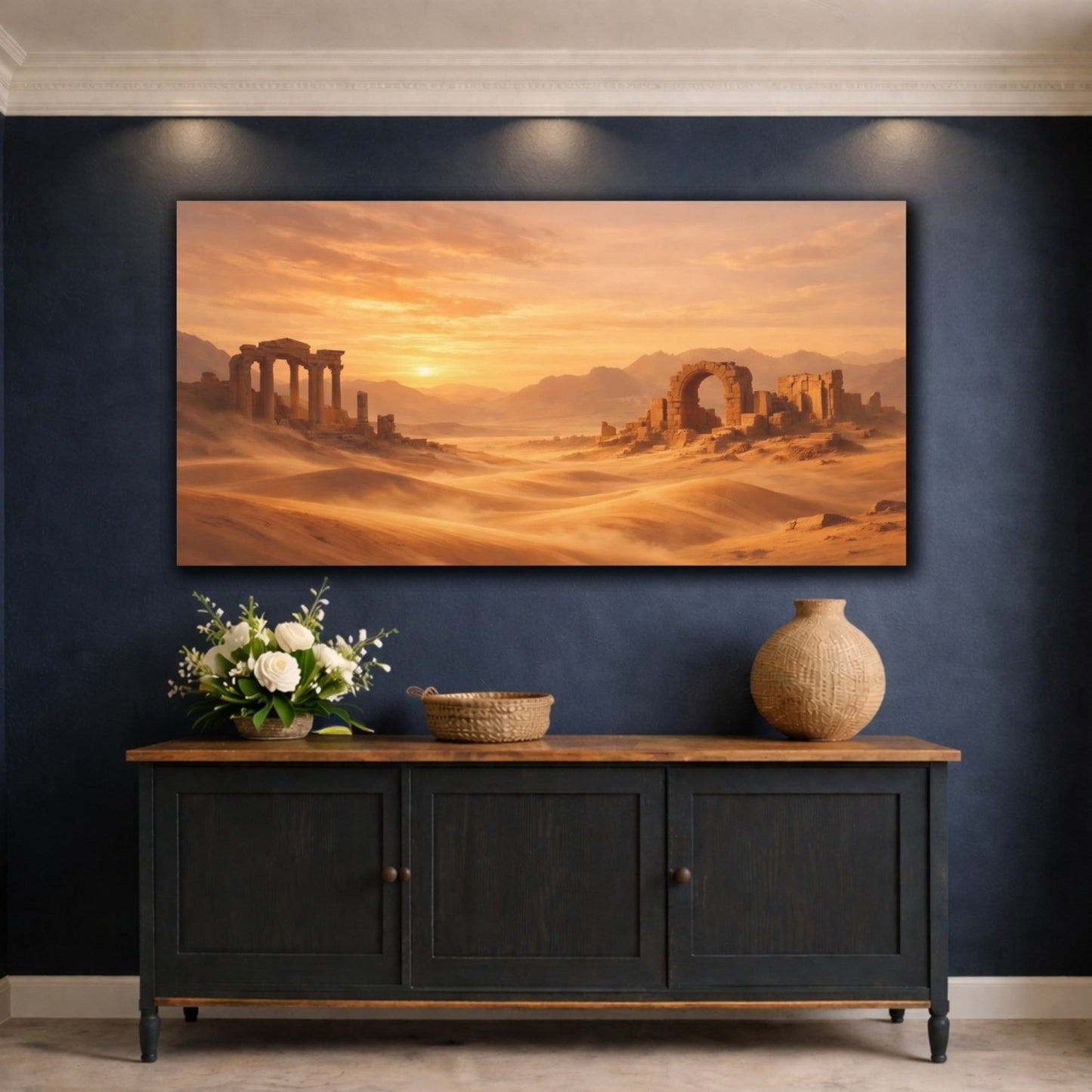 Nature Desert Ruins Golden - Canvas Wall Art Print - YesArtYes