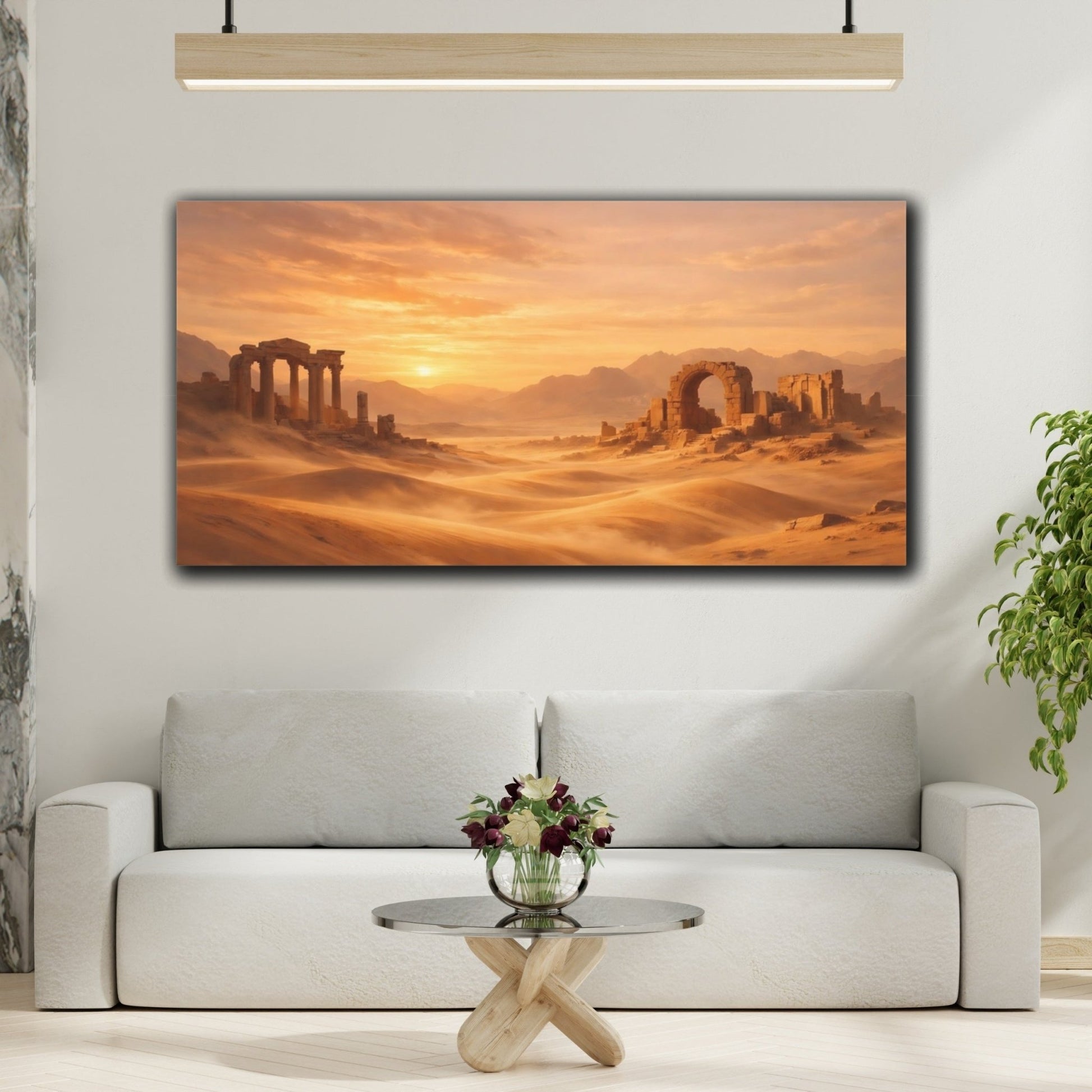 Nature Desert Ruins Golden - Canvas Wall Art Print - YesArtYes