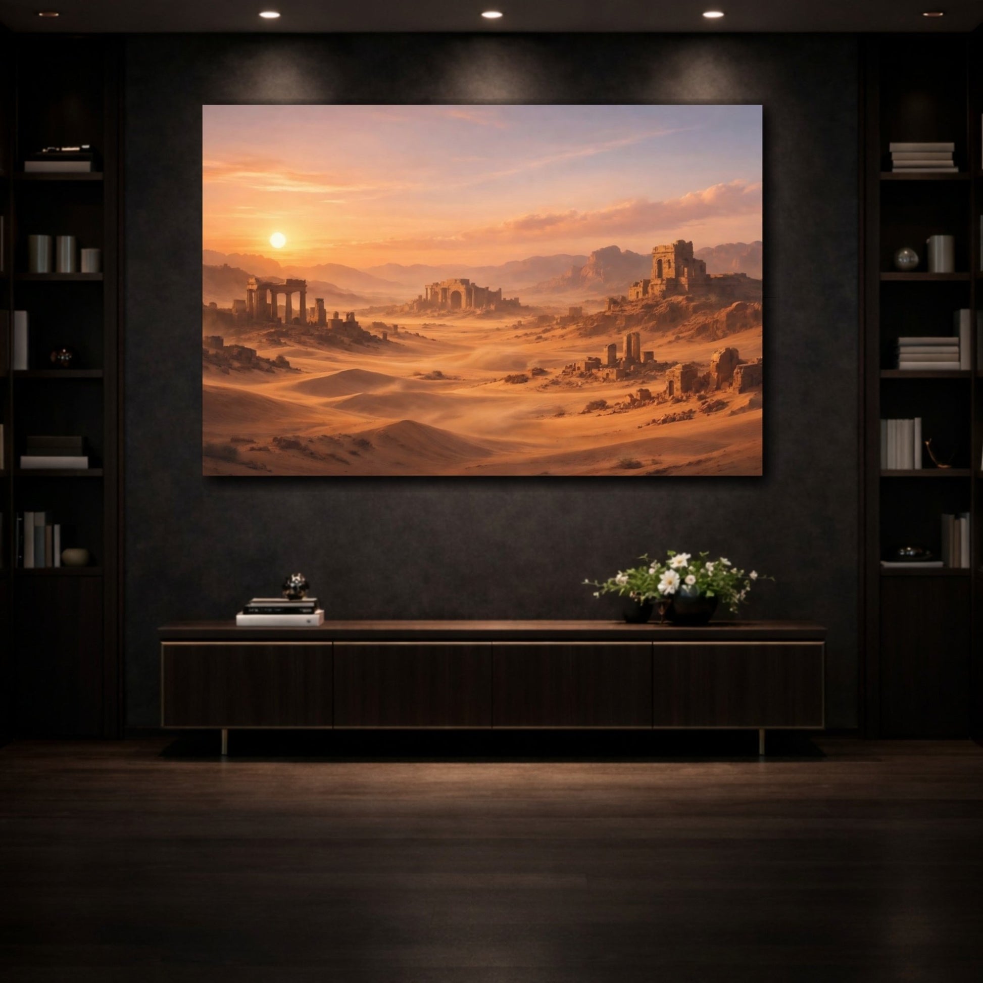 Nature Desert Ruins Orange And Brown - Canvas Wall Art Print - YesArtYes
