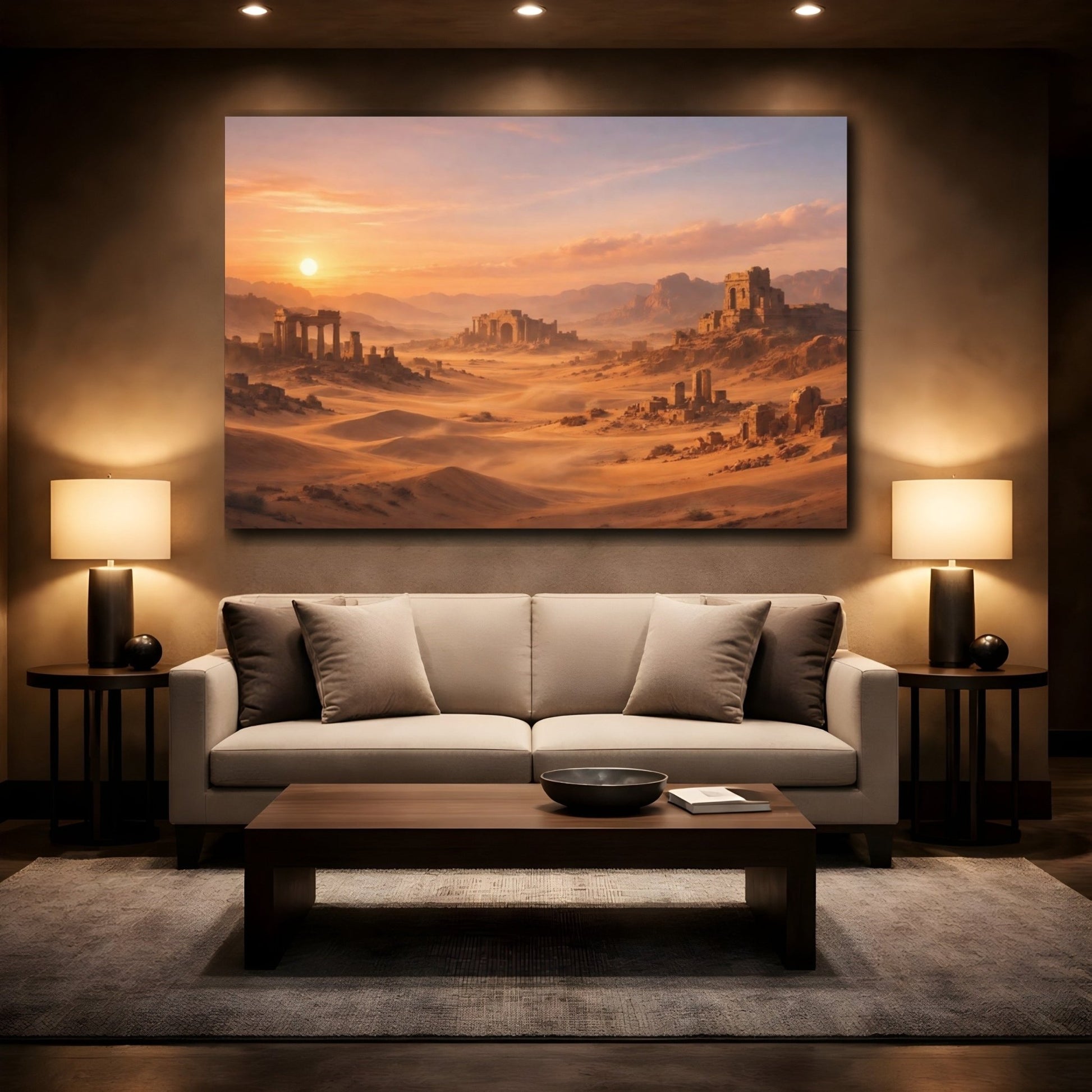 Nature Desert Ruins Orange And Brown - Canvas Wall Art Print - YesArtYes