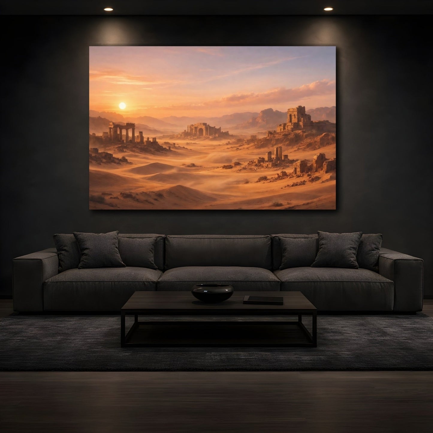 Nature Desert Ruins Orange And Brown - Canvas Wall Art Print - YesArtYes
