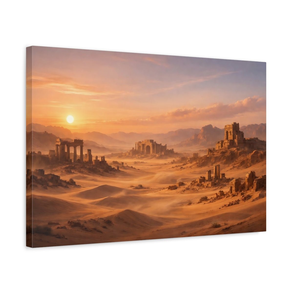 Nature Desert Ruins Orange And Brown - Canvas Wall Art Print - YesArtYes
