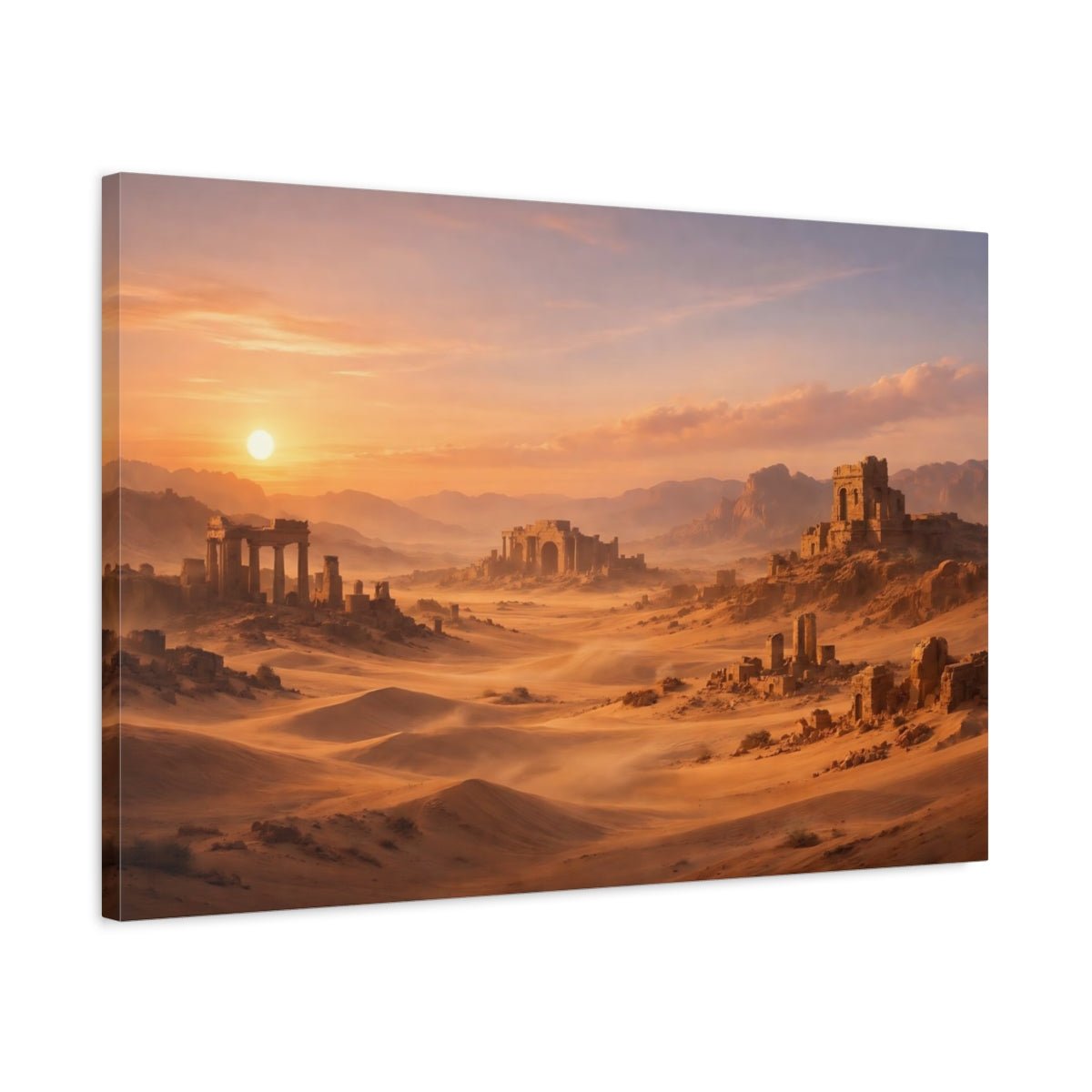 Nature Desert Ruins Orange And Brown - Canvas Wall Art Print - YesArtYes