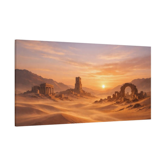 Nature Desert Ruins Orange And Sand - Canvas Wall Art Print - YesArtYes