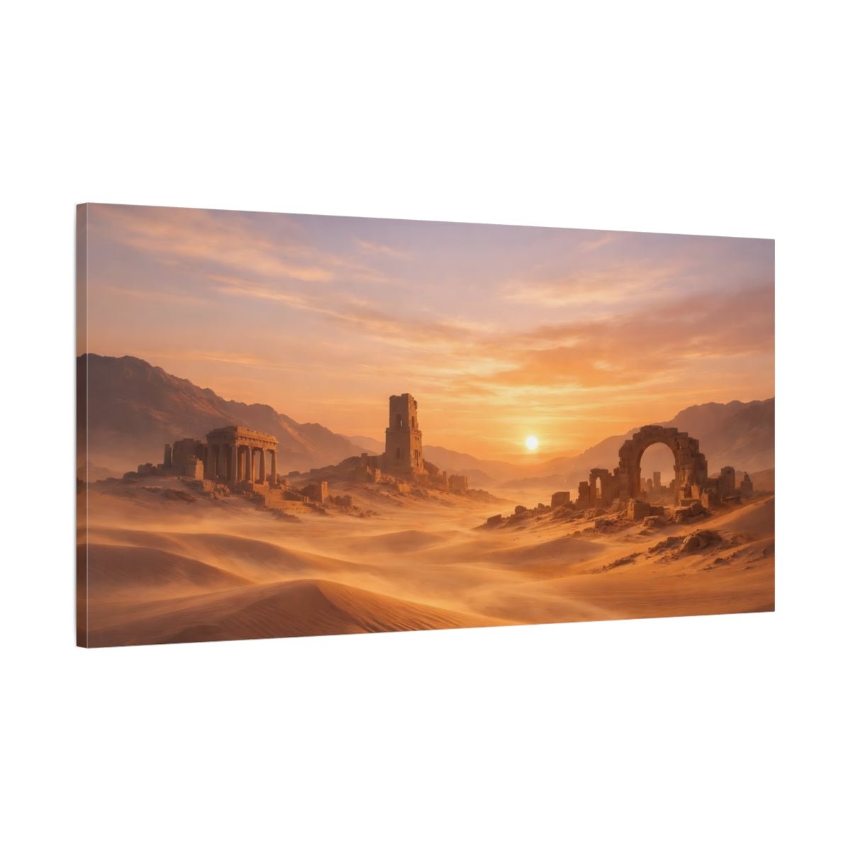 Nature Desert Ruins Orange And Sand - Canvas Wall Art Print - YesArtYes