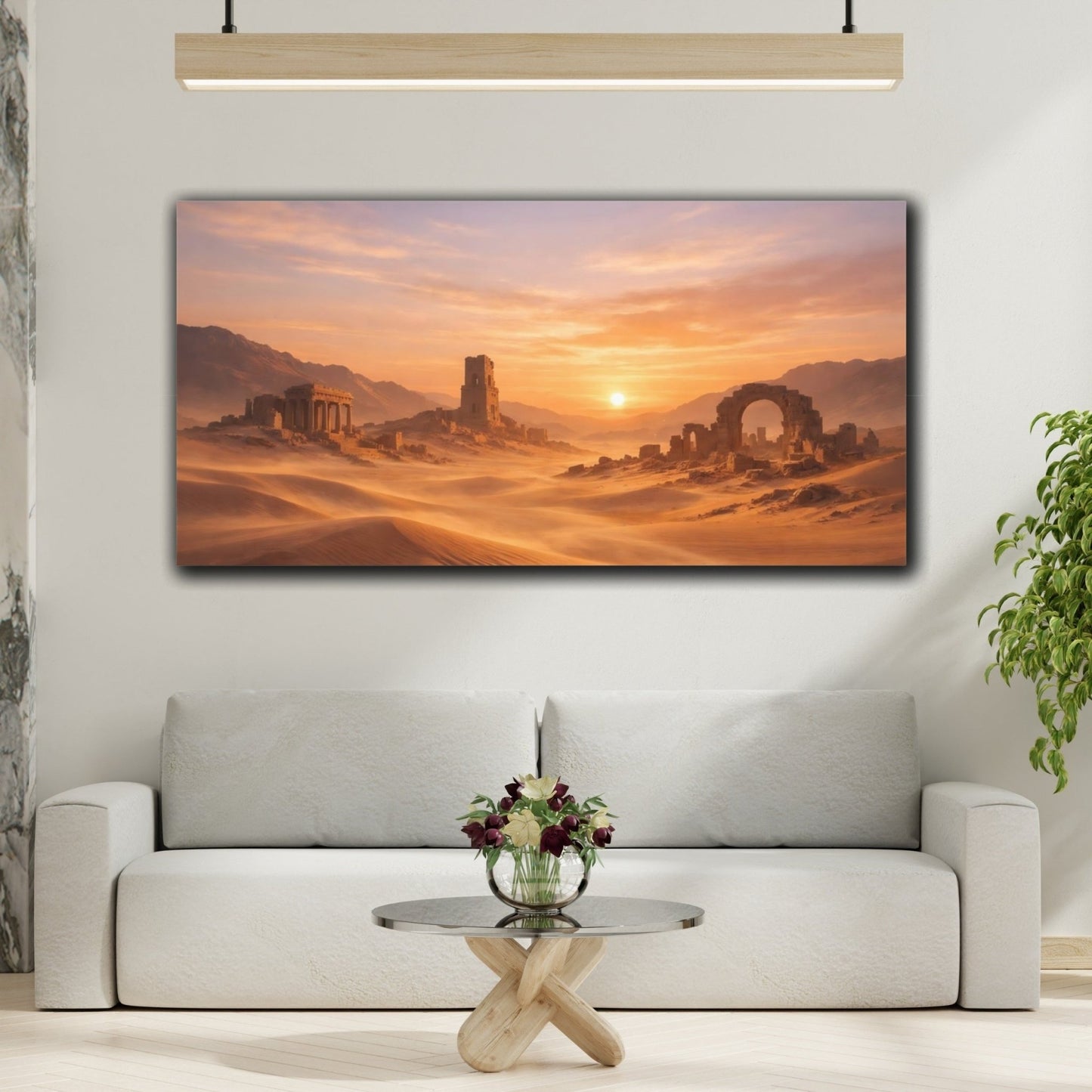 Nature Desert Ruins Orange And Sand - Canvas Wall Art Print - YesArtYes