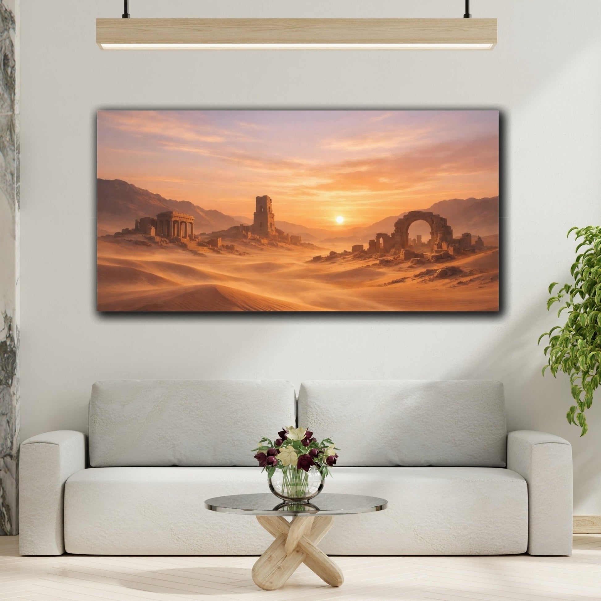 Nature Desert Ruins Orange And Sand - Canvas Wall Art Print - YesArtYes