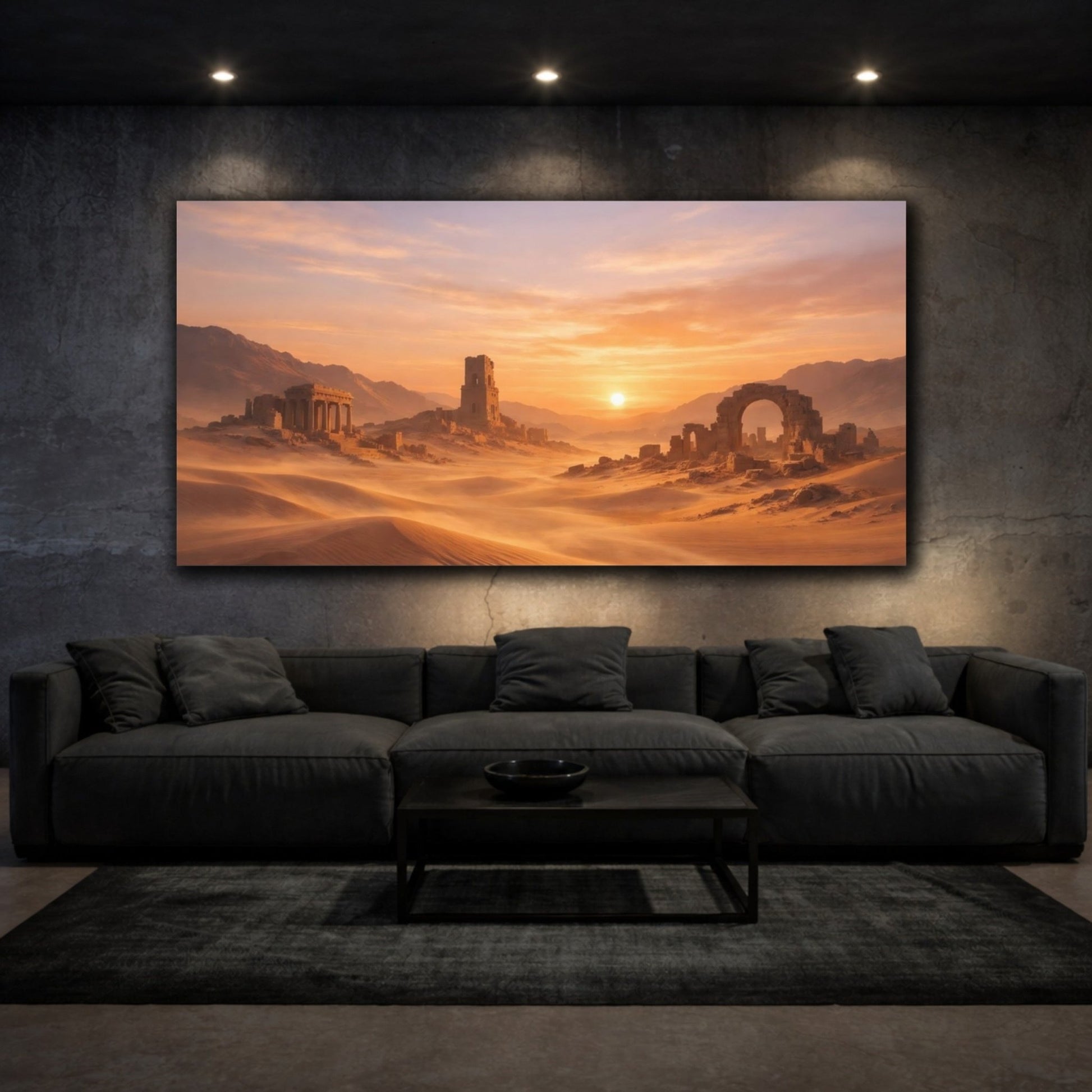 Nature Desert Ruins Orange And Sand - Canvas Wall Art Print - YesArtYes