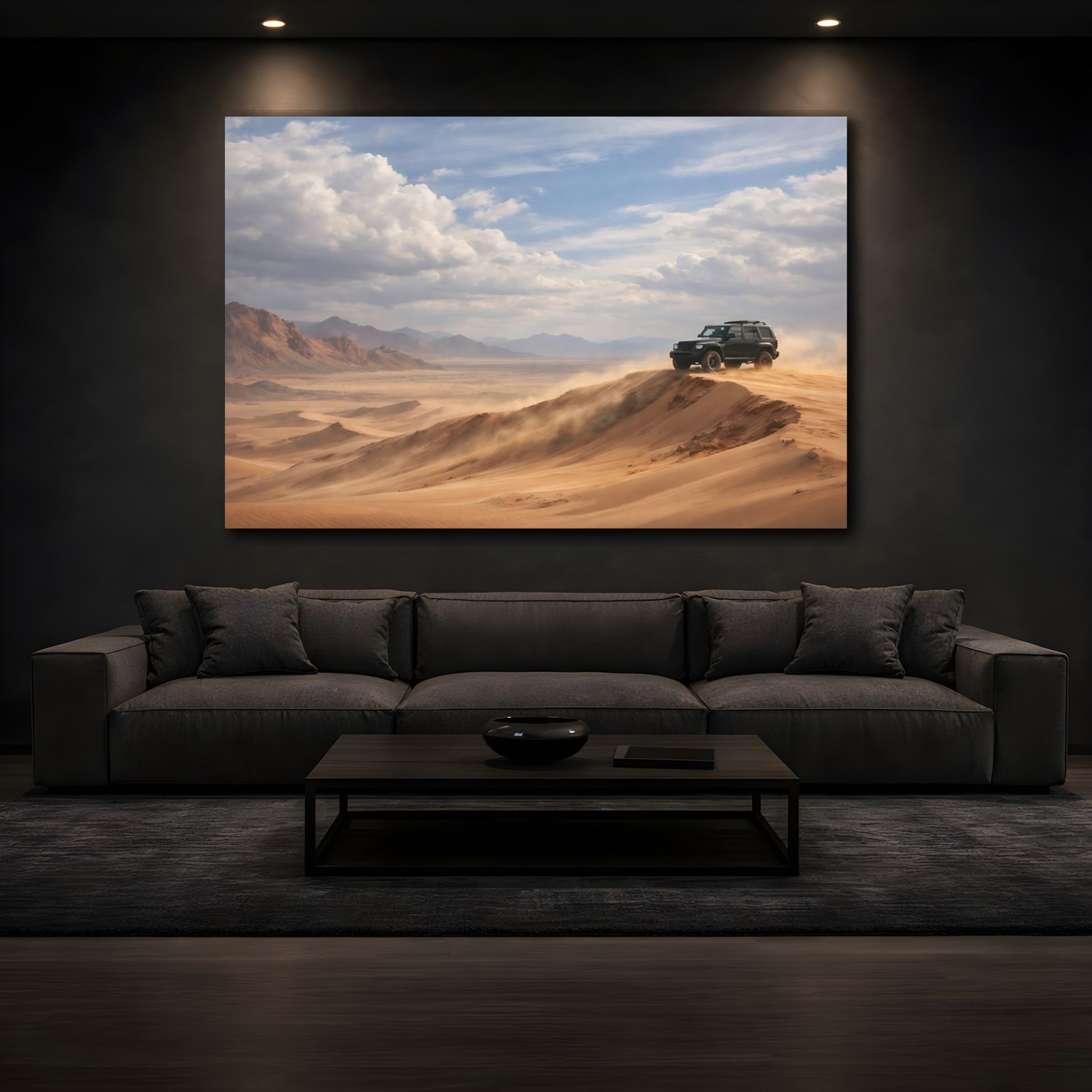 Mockup 2. Nature Desert Suv Desert Landscape shown as stretched canvas wall art