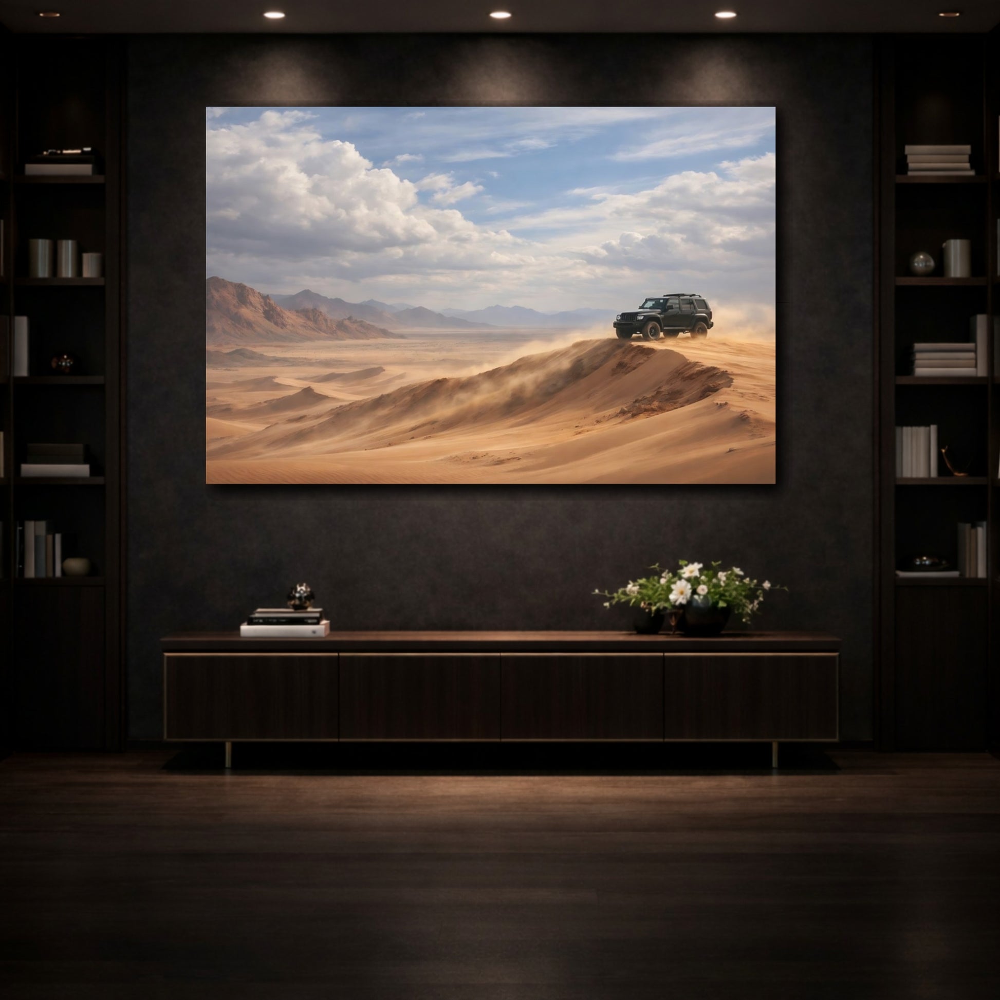 Mockup 4. Nature Desert Suv Desert Landscape shown as stretched canvas wall art
