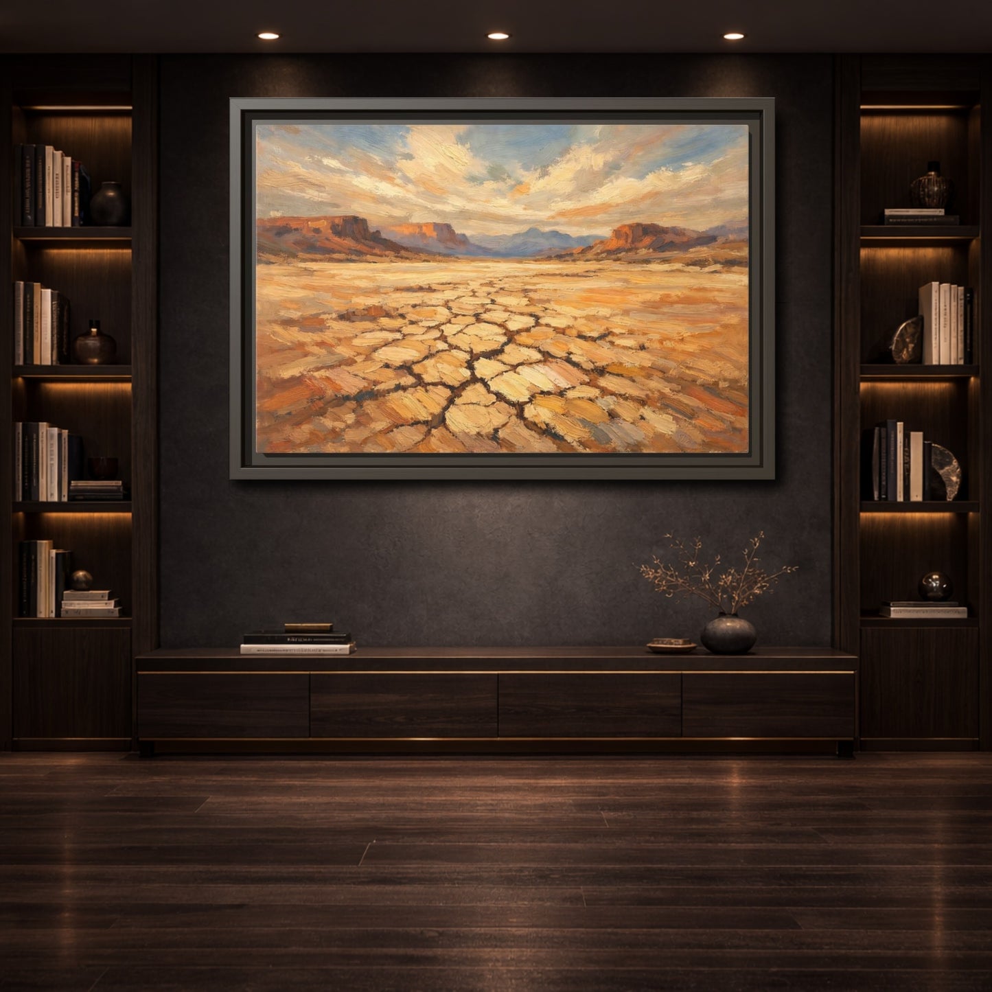 Mockup 3. Nature Desert Warm Desert Landscape shown as stretched canvas wall art