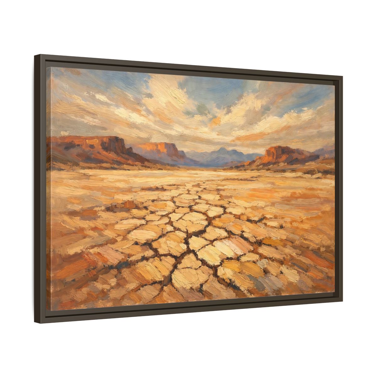 Side Mockup 11. Nature Desert Warm Desert Landscape shown as stretched canvas wall art
