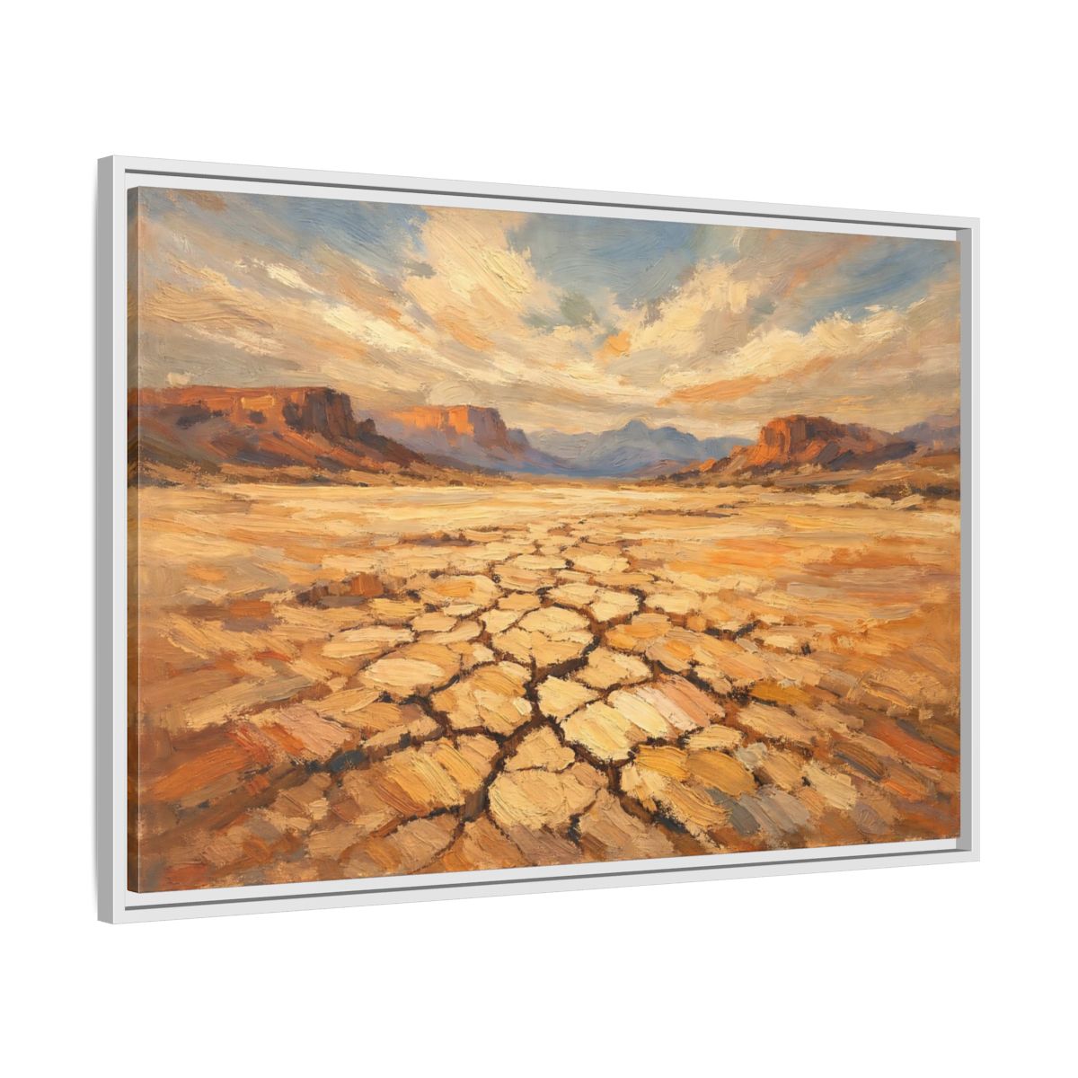 Side Mockup 8. Nature Desert Warm Desert Landscape shown as stretched canvas wall art