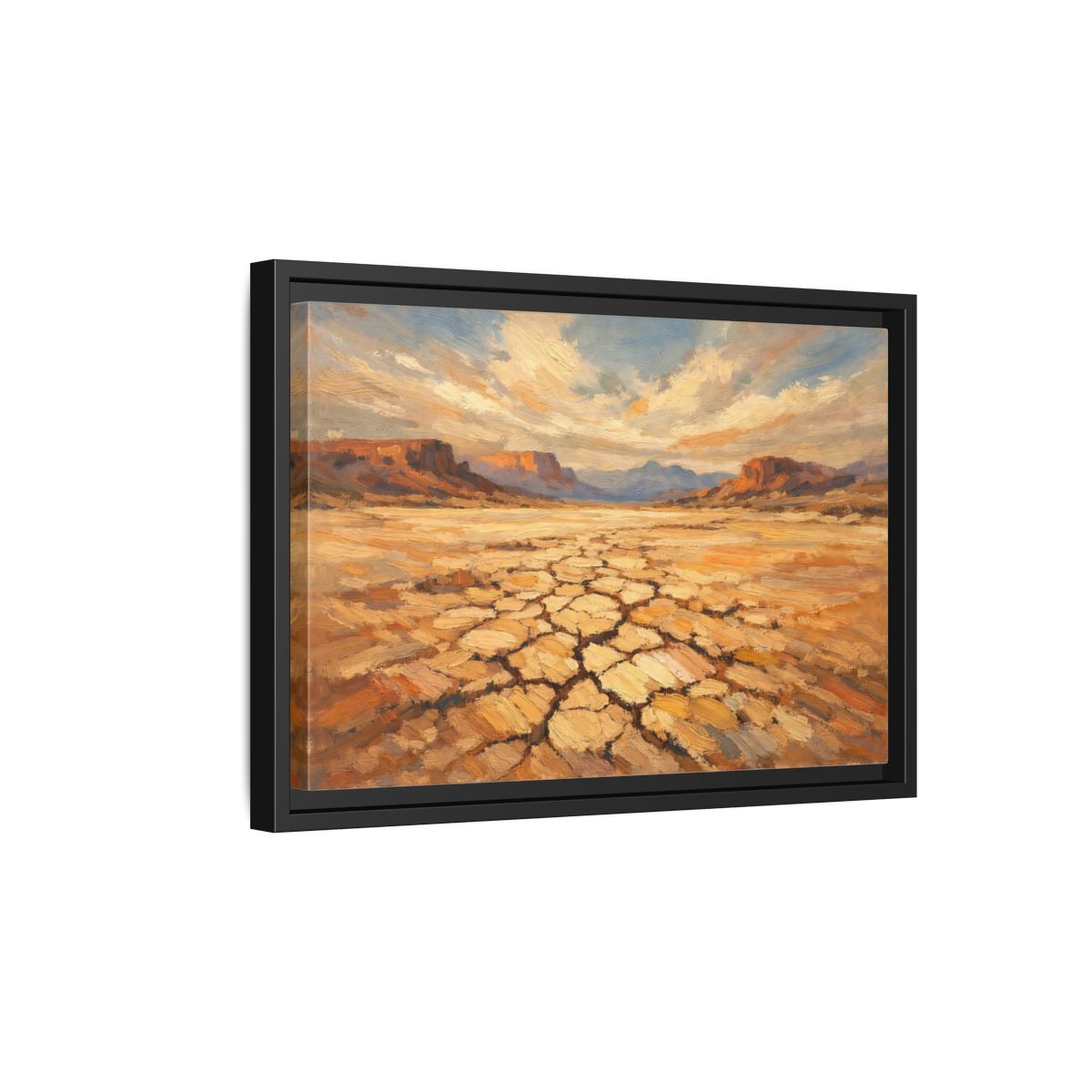Side Mockup 6. Nature Desert Warm Desert Landscape shown as stretched canvas wall art