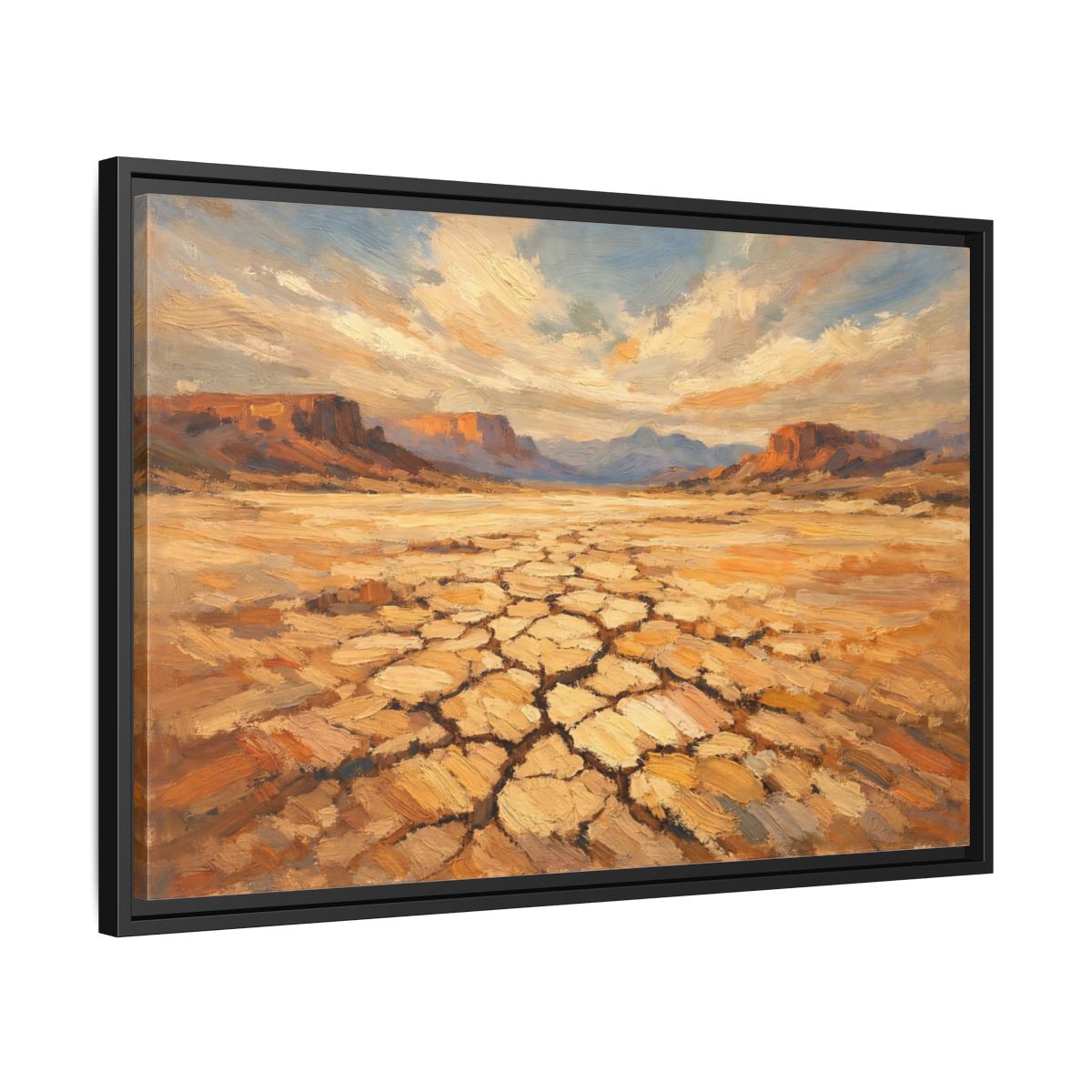 Side Mockup 14. Nature Desert Warm Desert Landscape shown as stretched canvas wall art