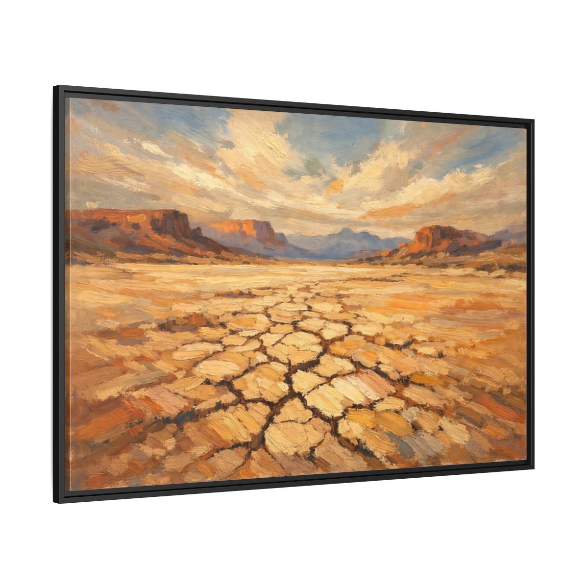 Side Mockup 12. Nature Desert Warm Desert Landscape shown as stretched canvas wall art