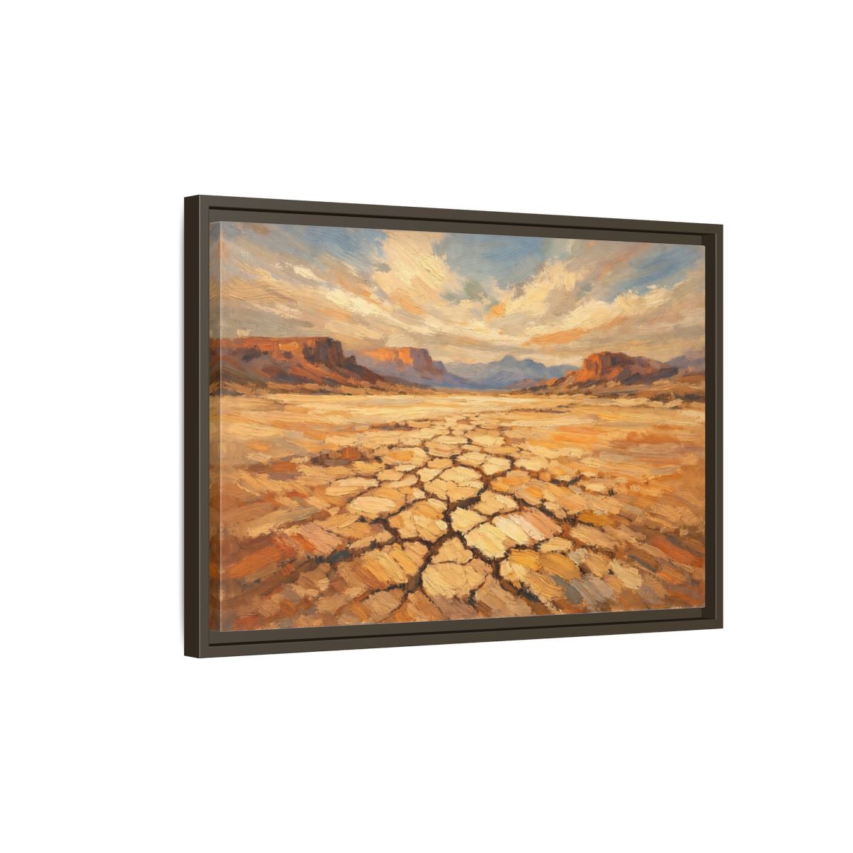 Side Mockup 2. Nature Desert Warm Desert Landscape shown as stretched canvas wall art