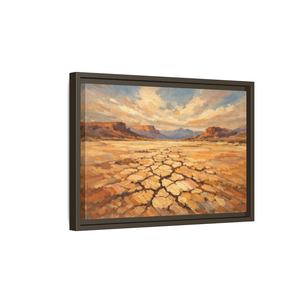 Side Mockup 5. Nature Desert Warm Desert Landscape shown as stretched canvas wall art