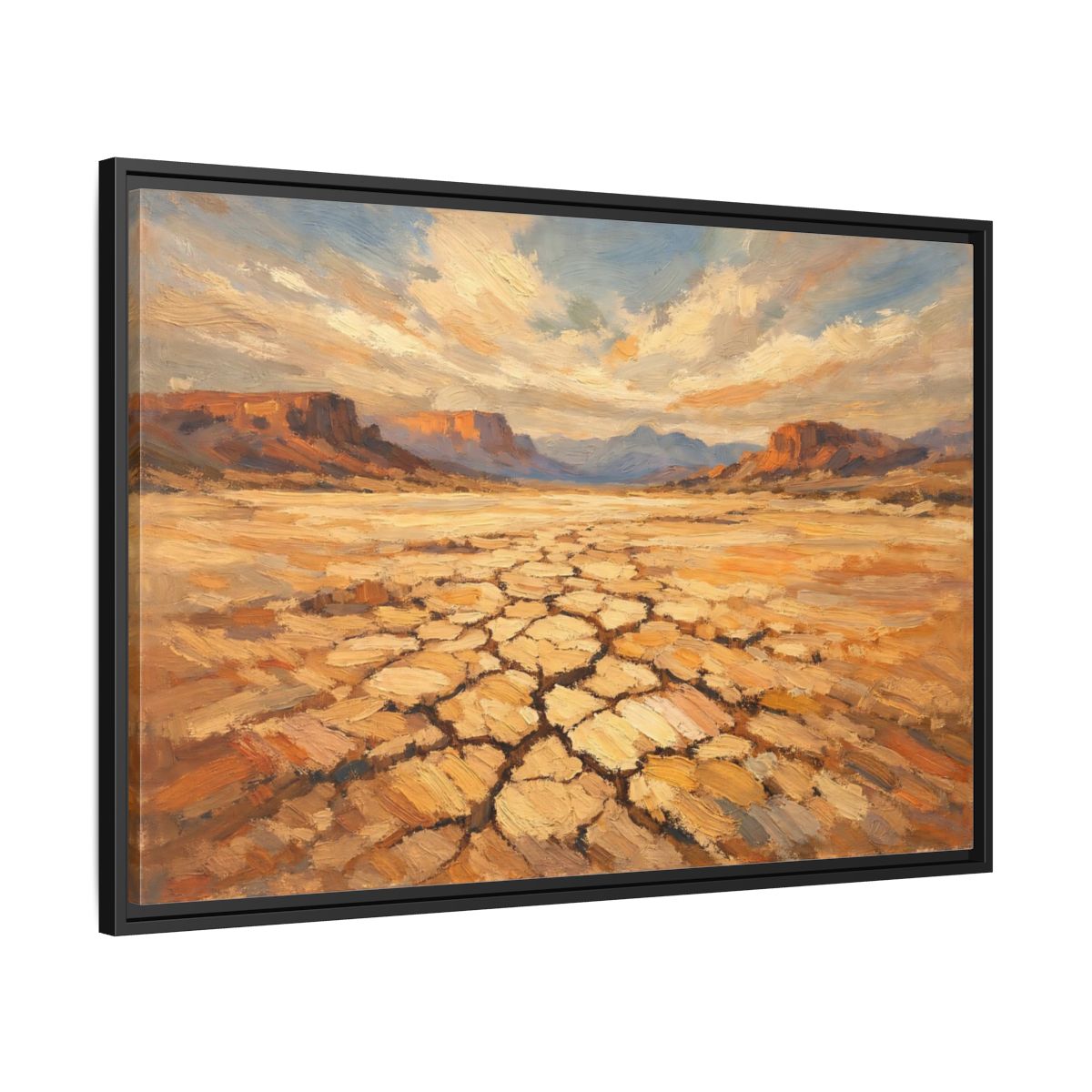 Side Mockup 13. Nature Desert Warm Desert Landscape shown as stretched canvas wall art
