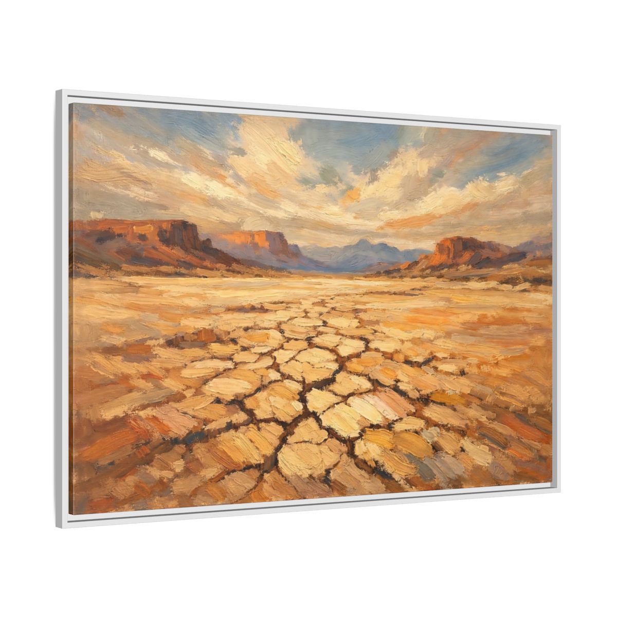Side Mockup 7. Nature Desert Warm Desert Landscape shown as stretched canvas wall art