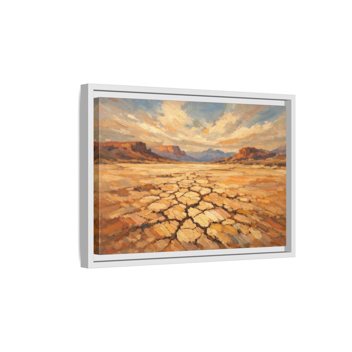 Side Mockup 4. Nature Desert Warm Desert Landscape shown as stretched canvas wall art