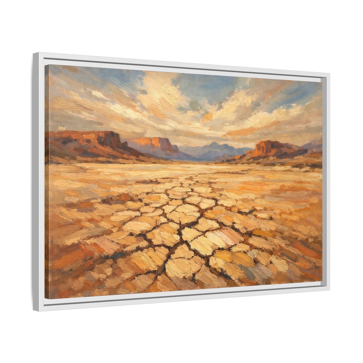 Side Mockup 10. Nature Desert Warm Desert Landscape shown as stretched canvas wall art