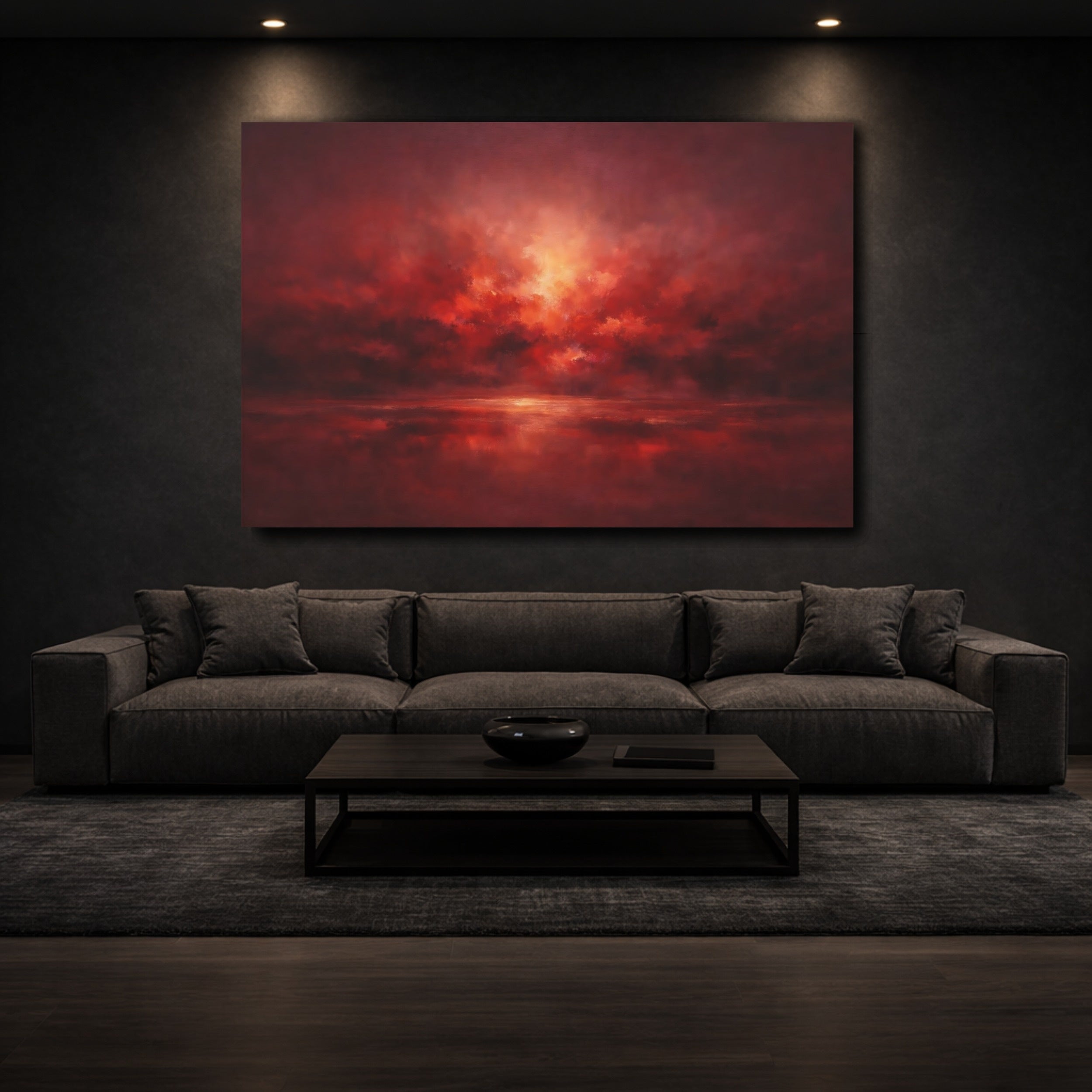 Dramatic Red Sky Canvas Wall Art - YesArtYes