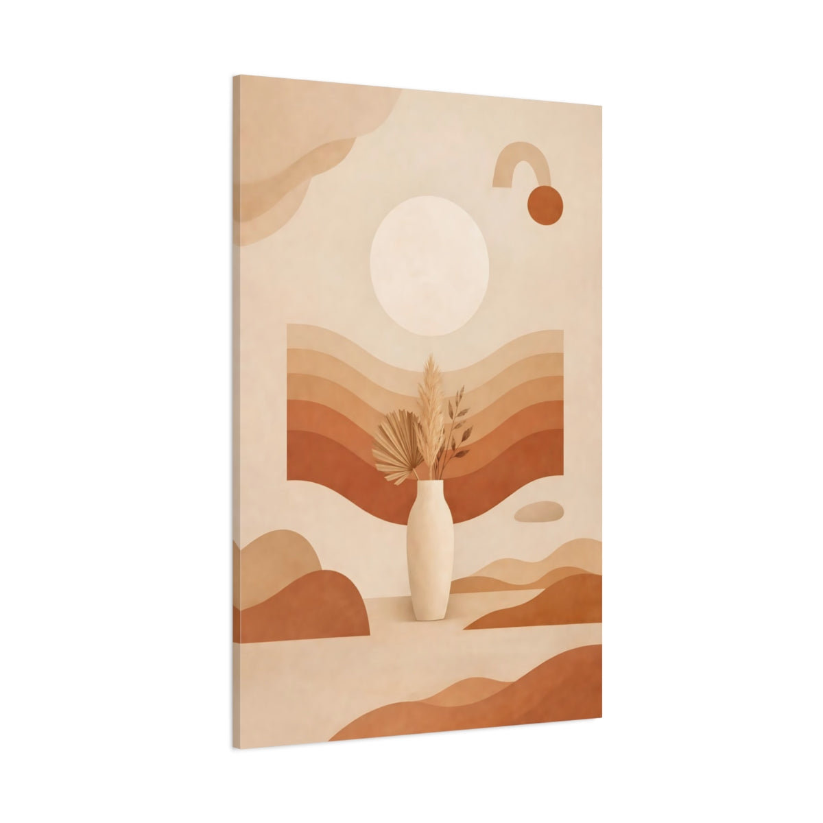 Nature Dried Botanicals Terracotta Beige shown as stretched canvas wall art