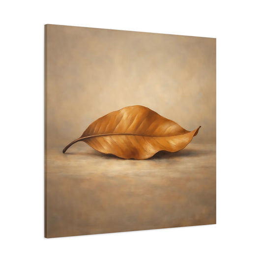 Main Mockup. Nature Dried Leaf Brown Leaf shown as stretched canvas wall art