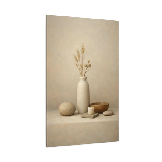 Main Mockup. Nature Dried Plants Neutral Still Life shown as stretched canvas wall art