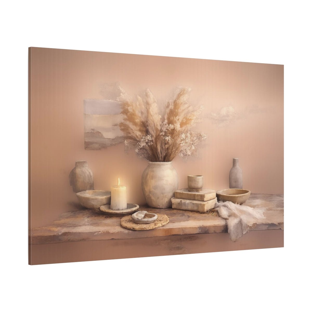 Nature Dusty Mauve Scandinavian Painterly - Canvas Wall Art Print - YesArtYes