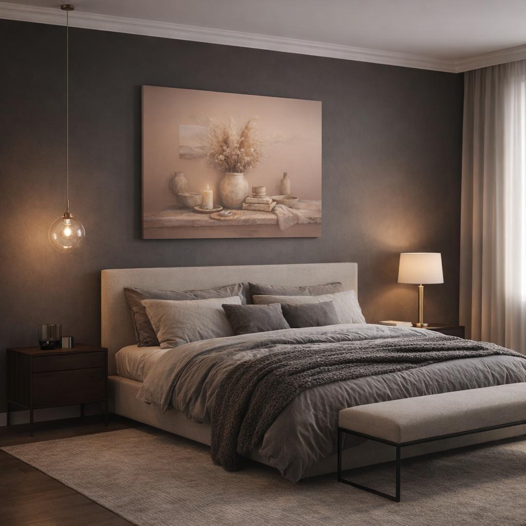 Nature Dusty Mauve Scandinavian Painterly - Canvas Wall Art Print - YesArtYes