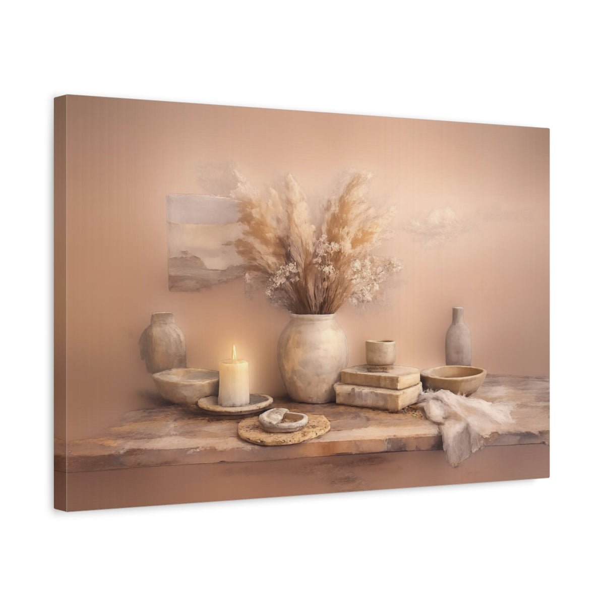 Nature Dusty Mauve Scandinavian Painterly - Canvas Wall Art Print - YesArtYes