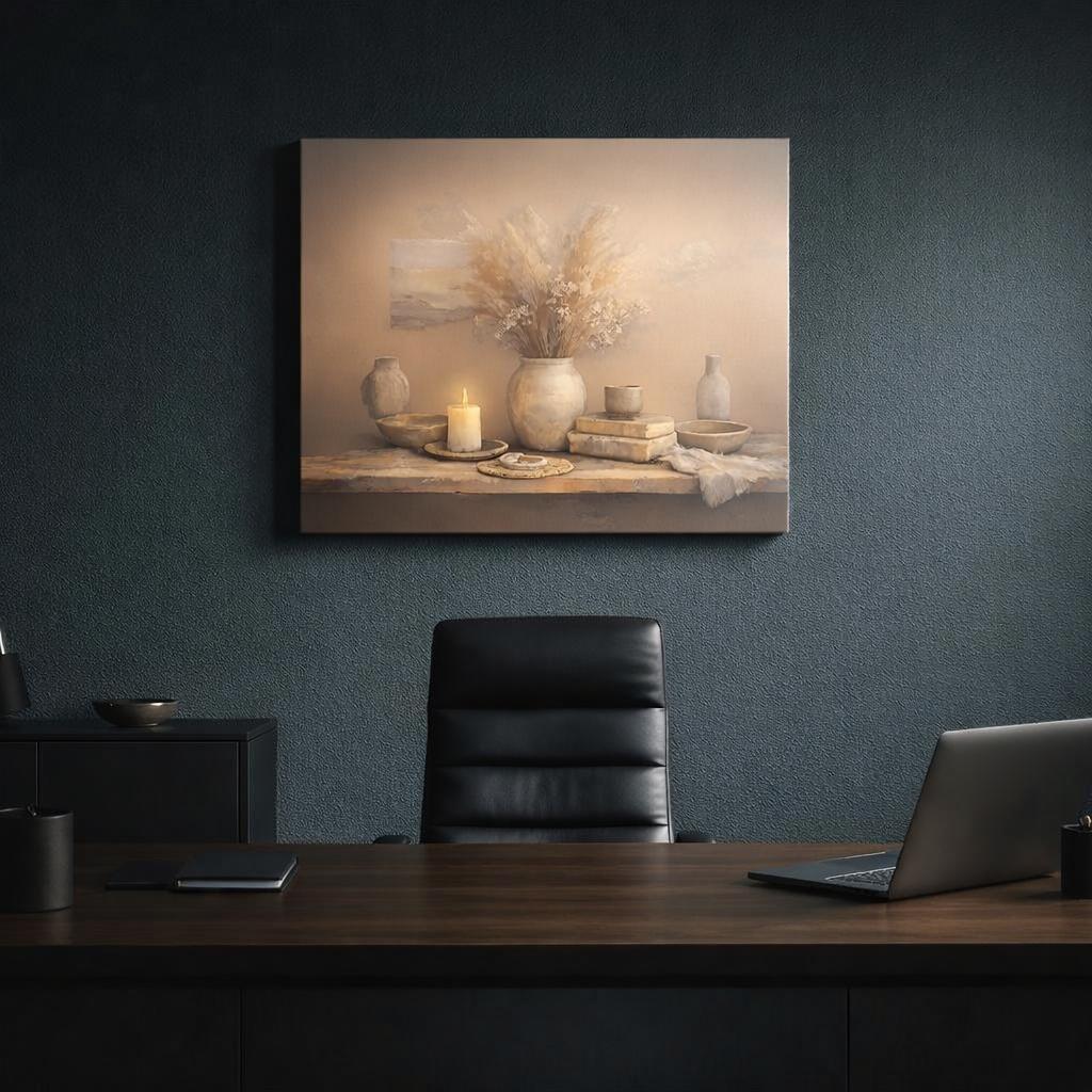 Nature Dusty Mauve Scandinavian Painterly - Canvas Wall Art Print - YesArtYes