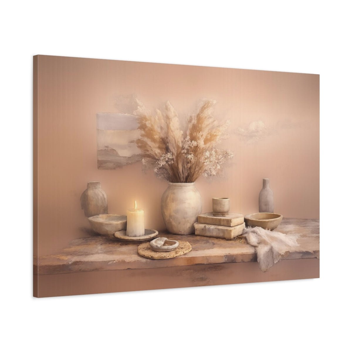 Nature Dusty Mauve Scandinavian Painterly - Canvas Wall Art Print - YesArtYes