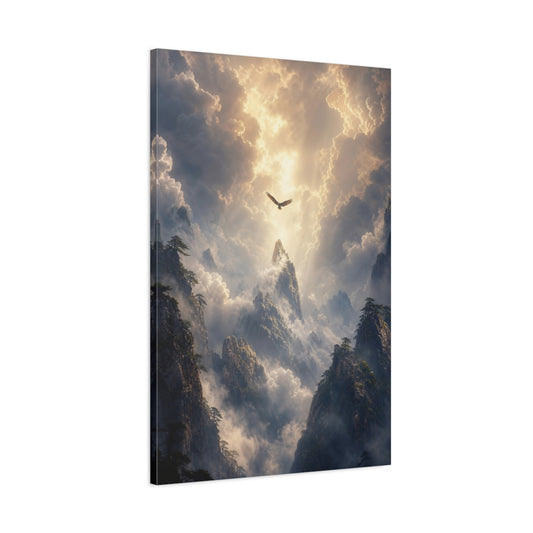 Main Mockup. Nature Eagle Golden Light shown as stretched canvas wall art