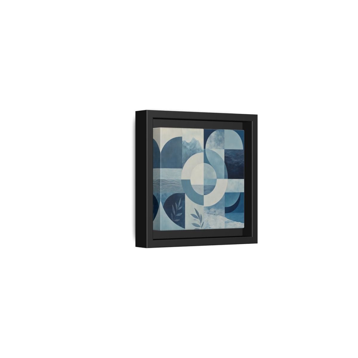Nature Elements Blue And White Framed Canvas Print – Living Room, Above Console Table - YesArtYes
