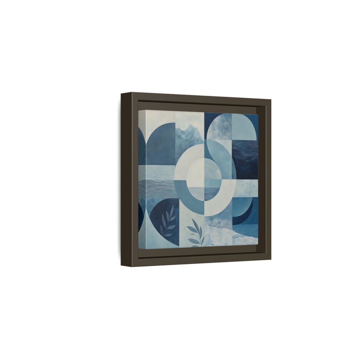 Nature Elements Blue And White Framed Canvas Print – Living Room, Above Console Table - YesArtYes