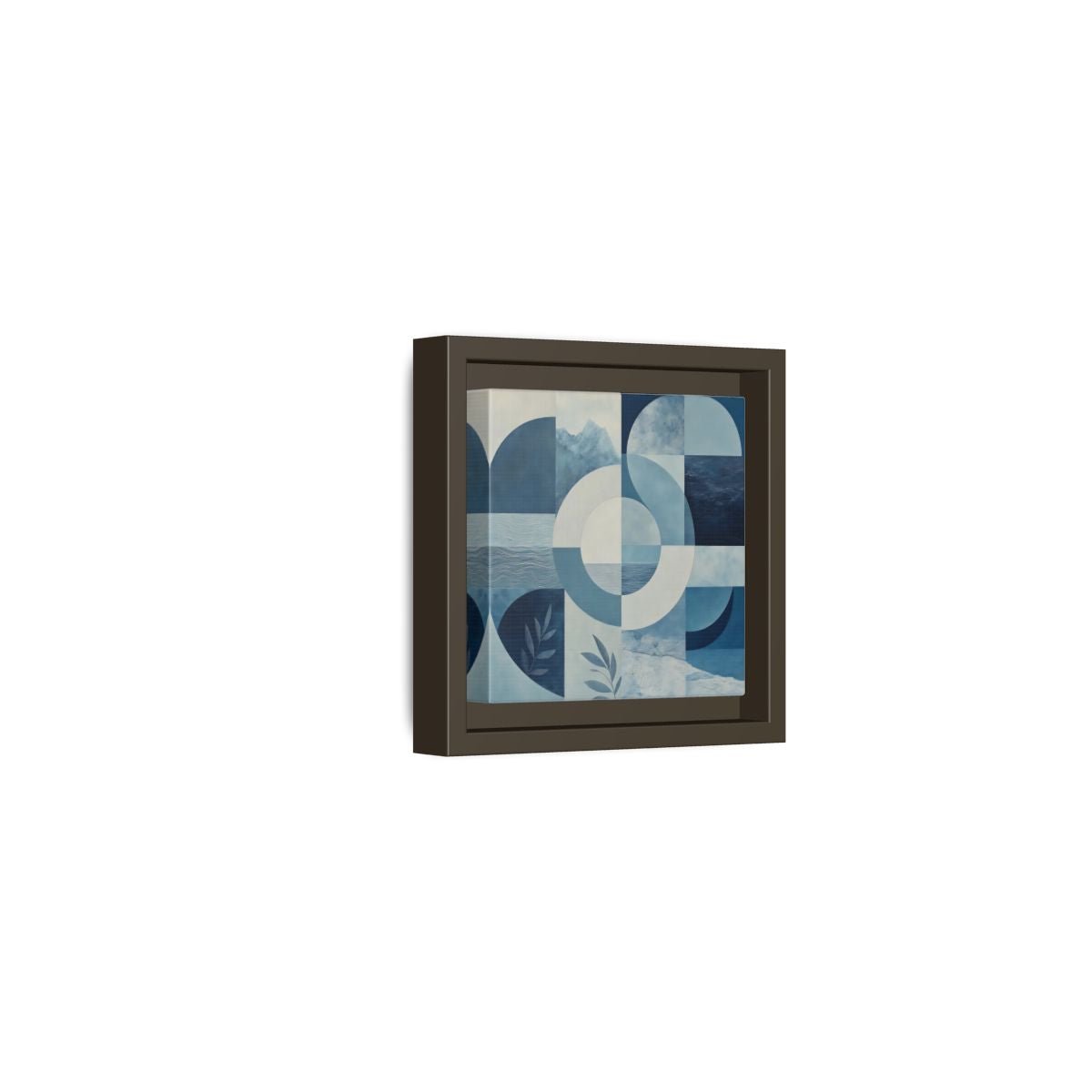 Nature Elements Blue And White Framed Canvas Print – Living Room, Above Console Table - YesArtYes