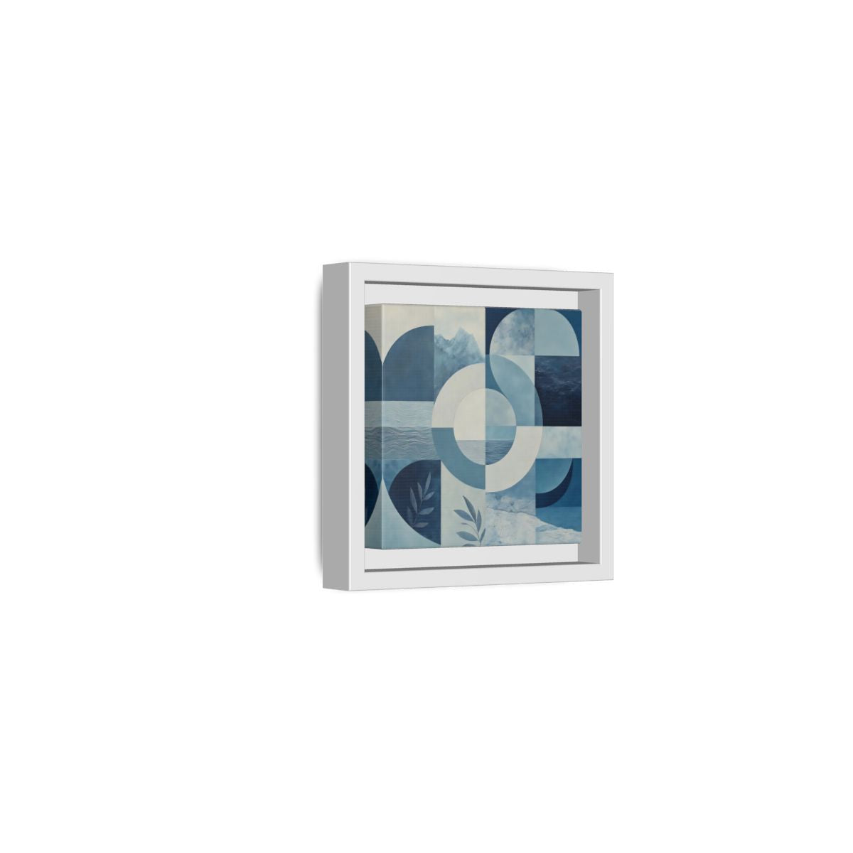 Side Mockup 22. Nature Nature Elements Blue And White shown as framed canvas print