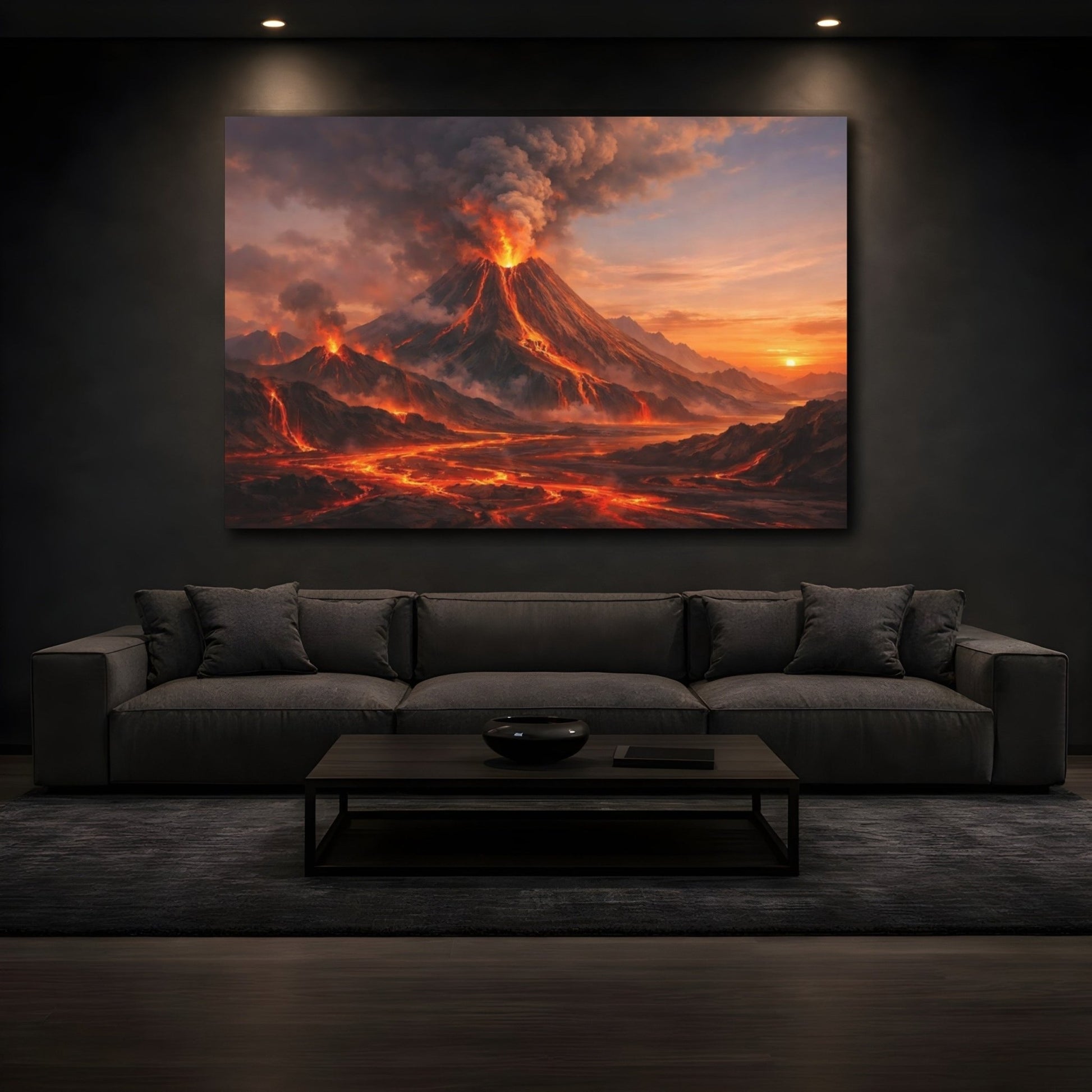 Nature Erupting Volcano Eruption - Canvas Wall Art Print - YesArtYes