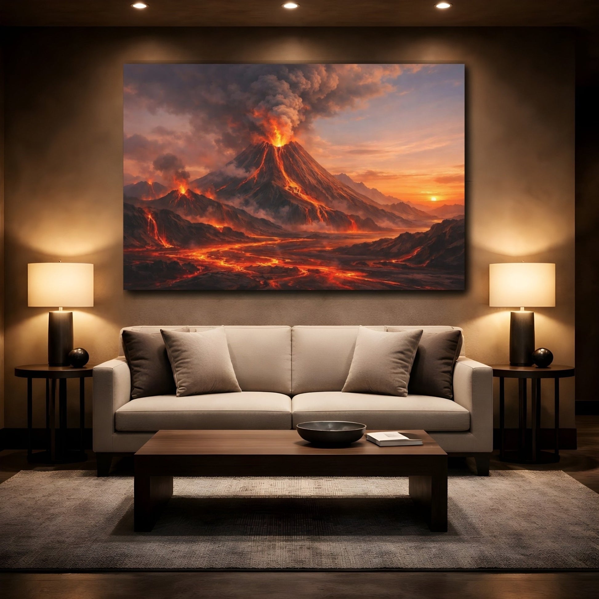Nature Erupting Volcano Eruption - Canvas Wall Art Print - YesArtYes