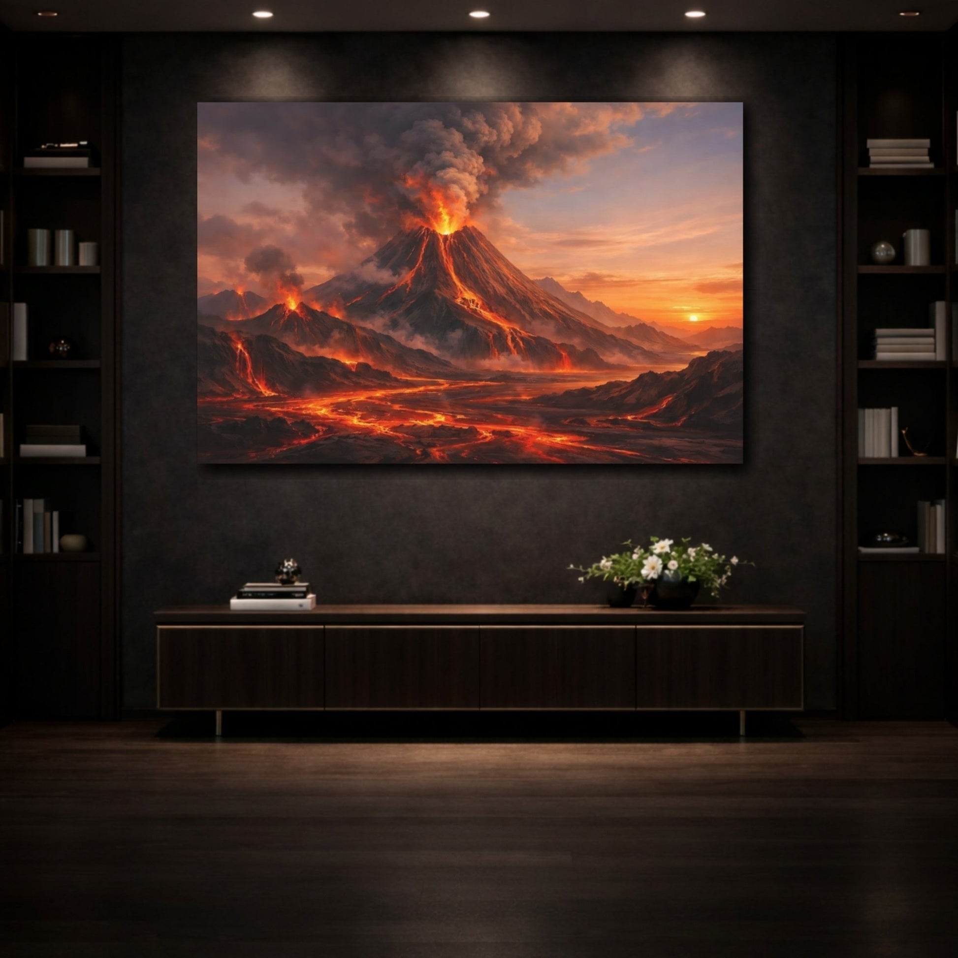 Nature Erupting Volcano Eruption - Canvas Wall Art Print - YesArtYes