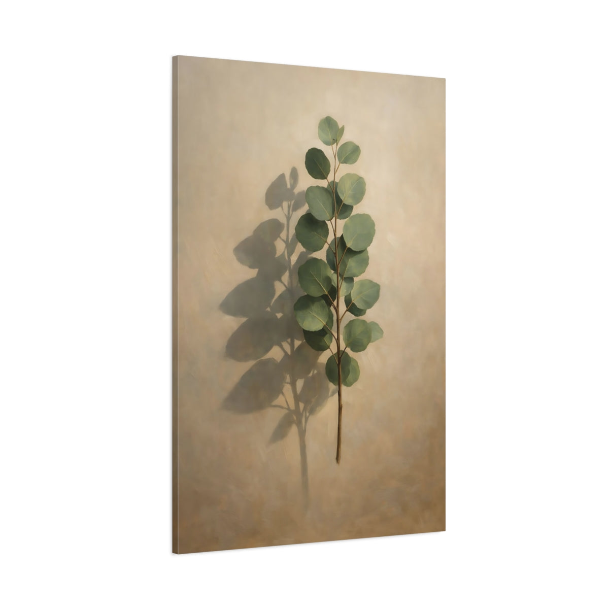 Main Mockup. Nature Eucalyptus Branch Green Eucalyptus Art shown as stretched canvas wall art