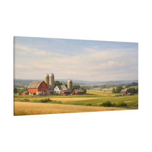 Main Mockup. Nature Farm Landscape Farmhouse Landscape shown as stretched canvas wall art
