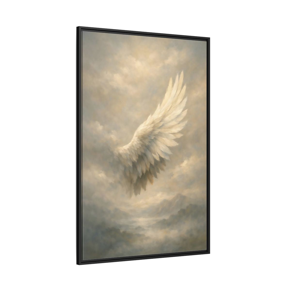 Main Mockup. Nature Feathered Wing Ethereal Wing shown as stretched canvas wall art